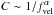Mathematical equation: \hbox{$C \sim 1/f_{\rm vel}^{\alpha}$}