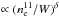 Mathematical equation: \hbox{$\propto (n_{\rm e}^{11}/W)^\delta$}