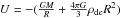 Mathematical equation: \hbox{$U = -(\frac{GM}{R} + \frac{4\pi G}{3} \rho_{\rm de} R^2)$}