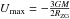 Mathematical equation: \hbox{$ U_{\rm max} = - \frac{3GM}{2R_{\rm ZG}}$}