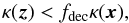 Mathematical equation: \begin{equation} \label{eq:MODA condition f} \invlam(\vec{z}) < f_{\rm dec} \invlam(\vec{x}), \end{equation}