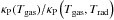 Mathematical equation: \hbox{$\kappa_\mathrm{P}(T_\mathrm{gas})/\kappa_\mathrm{P}\left(T_\mathrm{gas}, T_\mathrm{rad}\right)$}