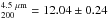 Mathematical equation: \hbox{$^{4.5~\rm\mu m}_{200}=12.04\pm0.24$}