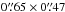Mathematical equation: \hbox{$0\farcs65\times0\farcs47$}