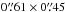 Mathematical equation: \hbox{$0\farcs61\times0\farcs45$}