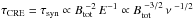 Mathematical equation: \hbox{$\tau_\mathrm{CRE} = \tau_\mathrm{syn} \propto B_\mathrm{tot}^{\,\,-2} \, E^{-1} \propto B_\mathrm{tot}^{\,\,-3/2} \, \nu^{\,\,-1/2}$}