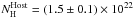 Mathematical equation: \hbox{$N_{\rm H}^{\rm Host} = (1.5\pm0.1) \times 10^{22}$}
