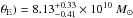 Mathematical equation: \hbox{$\theta_{\rm E})=8.13_{-0.41}^{+0.33}\times10^{10}~M_{\odot}$}