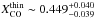 Mathematical equation: \hbox{$X^{\rm thin}_{\rm CO} \sim 0.449_{-0.039}^{+0.040}$}