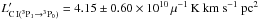 Mathematical equation: \hbox{$L'_{\rm C\,I(^3P_1\to^3P_0)} = 4.15\pm 0.60\times 10^{10}\,\mu^{-1}\,\rm{K~km~s^{-1}~pc^2}$}