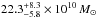 Mathematical equation: \hbox{$22.3_{-5.8}^{+8.3}\times10^{10}\,M_{\odot}$}