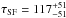 Mathematical equation: \hbox{$\tau_{\rm SF}=117_{-51}^{+51}\,$}