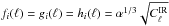 Mathematical equation: \hbox{$f_i(\ell) = g_i(\ell) = h_i(\ell) = \alpha^{1/3} \sqrt{C_\ell^\mathrm{IR}}$}
