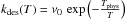 Mathematical equation: \hbox{$k_{\mathrm{des}}(T)=\nu_{0}\,\exp\left(-\frac{T_{\mathrm{phys}}}{T}\right)$}
