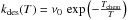 Mathematical equation: \hbox{$k_{\mathrm{des}}(T)=\nu_{0}\,\exp\left(-\frac{T_{\mathrm{chem}}}{T}\right)$}