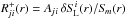 Mathematical equation: \hbox{$\Rji^+(r)=\Aji\,\delta \SL^i(r) / \Sm(r)$}