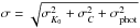 Mathematical equation: \hbox{$\sigma = \sqrt{\sigma_{K_0}^2 + \sigma_{C}^2 + \sigma_{\rm phot}^2}$}