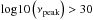Mathematical equation: \hbox{$\mathrm{log10}\left(\nu_{\rm peak}\right) > 30$}