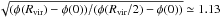 Mathematical equation: \hbox{$\sqrt{(\phi(R_{\rm vir})-\phi(0))/(\phi(R_{\rm vir}/2)-\phi(0))}\simeq 1.13$}