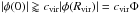 Mathematical equation: \hbox{$|\phi(0)|\gtrapprox \cvir |\phi(\rvir)|=\cvir \Phi$}