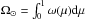 Mathematical equation: \hbox{$ \Omega_{\odot}={\int_0^1 \omega(\mu) {\rm{d}} \mu}$}