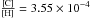 Mathematical equation: \hbox{$\rm\frac{[C]}{[H]}=3.55\times10^{-4}$}