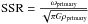 Mathematical equation: \hbox{$\textrm{SSR}= \frac{\omega_{\rm primary}}{\sqrt{\pi G \rho_{\rm primary}}}$}