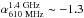 Mathematical equation: \hbox{${\alpha}_{\rm 610~MHz}^{\rm 1.4~GHz} \sim -1.3$}