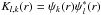 Mathematical equation: \hbox{$K_{l,k}(r)=\psi_k(r)\psi^*_l(r)$}