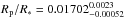 Mathematical equation: \hbox{$R_{\rm p}/R_*=0.01702^{0.0023}_{-0.00052}$}