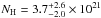 Mathematical equation: \hbox{$N_{\rm H}=3.7^{+2.6}_{-2.0} \times 10^{21}$}