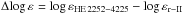 Mathematical equation: \hbox{$\Delta\!\eps{} = \eps{HE\,2252-4225} - \eps{r-II}$}
