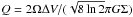 Mathematical equation: \hbox{$Q=2\Omega\Delta V/(\sqrt{8\ln 2}\pi G \Sigma)$}