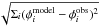 Mathematical equation: \hbox{$\sqrt{\Sigma_i(\phi_{i}^{\rm model}-\phi_{i}^{\rm obs})^{2}}$}