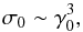 Mathematical equation: \appendix \setcounter{section}{1} \begin{equation} \label{eq_gamma_infty} \sigma_0 \sim \gamma_0^3, \end{equation}
