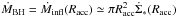 Mathematical equation: \hbox{$\dot M_{\rm BH}= \dot M_{\rm infl} (R_{\rm acc}) \simeq \pi R_{\rm acc}^2 \dot \Sigma_*(R_{\rm acc})$}