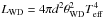 Mathematical equation: \hbox{$L_{\rm WD} = 4\pi d^2 \theta_{\rm WD}^2 T_{\rm eff}^4$}