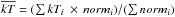 Mathematical equation: \hbox{$\overline{kT} = (\sum kT_i ~\times\, norm_i)/(\sum norm_i)$}