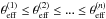 Mathematical equation: \hbox{$\theta_{\mathrm{eff}}^{(1)} \leq \theta_{\mathrm{eff}}^{(2)} \leq ... \leq \theta_{\mathrm{eff}}^{(n)}$}