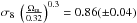 \hbox{$\sigma_8~ \left({\Omega_{\rm m} \over 0.32} \right)^{0.3} = 0.86 (\pm 0.04)$}