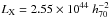 \hbox{$L_{\rm X} = 2.55 \times 10^{44}~h_{70}^{-2}$}