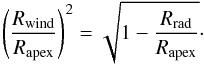 \appendix \setcounter{section}{2} \begin{equation} \paren{\frac{\Rwind}{\Rapex}}^2=\sqrt{1-\frac{\Rthin}{\Rapex}}\cdot \end{equation}