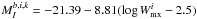 \hbox{$M_I^{b,i,k} = -21.39-8.81(\log W^i_\mathrm{mx}-2.5)$}
