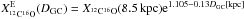 \hbox{$X^{\rm E}_{\Istp{12}{16}}(\dgc) = X_{\Istp{12}{16}}(8.5\kpc) \mathrm{e}^{1.105-0.13 \dgc [\kilo\pctab]}$}