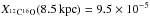 \hbox{$X_{\Istp{12}{16}}(8.5\kpc) = 9.5 \times \pot{-5}$}