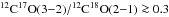 \hbox{$\Istp{12}{17}(3{-}2)/\Istp{12}{18}(2{-}1) \ga 0.3$}