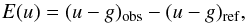 \begin{equation} \label{eqn:uv_exc_ug} E(u) = (u-g)_{\rm obs} - (u-g)_{\rm ref}, \end{equation}