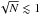 \hbox{$\sqrt{N} \lesssim 1$}