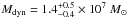 \hbox{$M_{\rm dyn} = 1.4^{+0.5}_{-0.4} \times 10^7~M_\sun$}