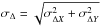 \hbox{$\sigma_\Delta= \sqrt{\sigma_{\Delta {X}}^2+\sigma_{\Delta {Y}}^2}$}
